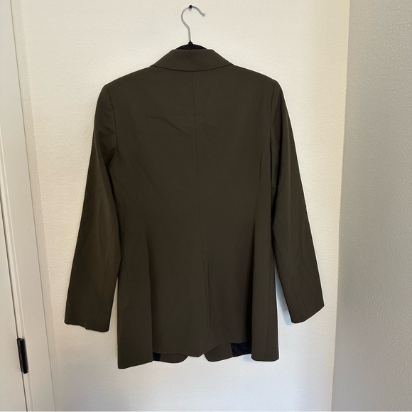 Lafayette 148 New York One Button Longline Blazer Brown Green Size 4 Women’s - Picture 6 of 11